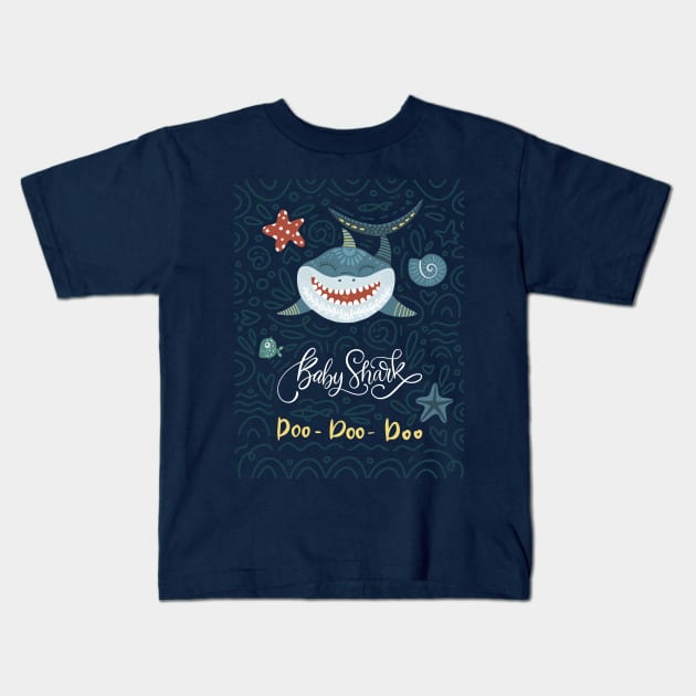 Baby Shark Doo Doo Doo Kids T-Shirt by JunkyDotCom